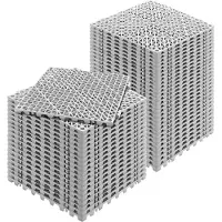 Vevor in elkaar grijpende tegels 50 stuks vloertegels drainage vloertegels vloertegels 30 x 30 cm vierkante vloertegels voor buiten patio pvc vloertegels badkamer zwembad toilet grijs