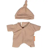 Miniland poppen pyjama met muts - poppenkleding 21cm multicolor.