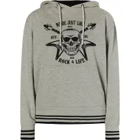 MyMo ROCKS Sweatshirt 'Ucy' grijs gemêleerd / zwart