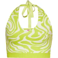 Mymo Gebreide top groen / wolwit