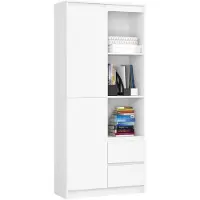 Akord Kantoorkast R11 R80 met 2 Lades en 1 Deur / Furniture Factory / Wit / 80 x 180 x 35 cm