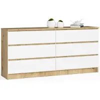 Akord Ladekast K160 met 6 Lades / Furniture Factory / Artisan Eik - Wit / 160 x 77 x 40 cm
