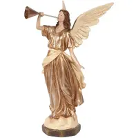 Baroque - Decoratief beeld of figuur - Engel Beeldje 41 cm - Beige - Resin - 41x17x21 - Polyresin