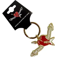 Rock Off Tom Petty And The Heartbreakers - Heart Logo Sleutelhanger - Goudkleurig/Multicolours