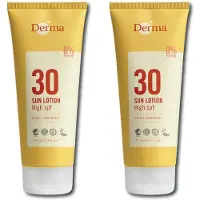 Derma Sun - Zonnebrand SPF30 2 x 200 ml - Waterbestendig - UVA en UVB Bescherming - Parfumvrij - AllergyCertified - met Aloe Vera, Glycerine en Vitamine E