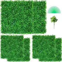 Vevor Kunstmatig Buxus Hegpaneel, 6 Stuks, 50,8 x 50,8 cm, Kunstmatige Heggen, Kunstmatige Buxusomheining, Nep Klimop Realistisch Effect Groene Plastic Decoratie voor Tuinen en Werven, 4 cm Dikte