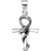 MOOYE ® - Collectie Zilveren Ankh met slang kettinghanger