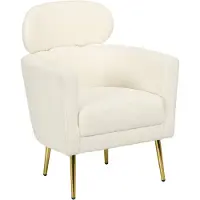 HOMCOM Fauteuil Teddy Pluche (100% polyester) - 71x65x90cm - Crème