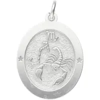 MOOYE ® - Collectie Zilveren Sterrenbeeld schorpioen ovaal kettinghanger