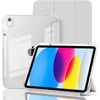 Ntech Hoes geschikt voor iPad 2025 hoes Wit - iPad A16 hoes 11th Generation hoes - iPad 2022 hoes Smart Case met Harde Doorzichtige Achterkant en Pencil Slot