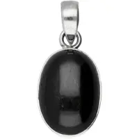 MOOYE ® - Collectie Zilveren Black star Diopside ovaal kettinghanger