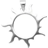 MOOYE ® - Collectie Zilveren Zon brandend opengewerkt kettinghanger