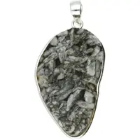MOOYE ® - Collectie Zilveren Pinoliet edelsteen ruw ovaal groot hanger