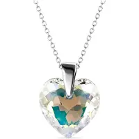MYC Paris Kristallen Hart Hangers - Zilver en Glanzend Wit