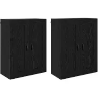 vidaXL Wandkast 2 st Zwart Eiken 69,5 x 34 x 90 cm Bewerkt hout