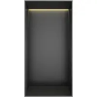 Hotbath &More frameless inbouwnis met verlichting 30x15x10cm geborsteld gunmetal PVD