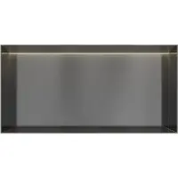 Hotbath &More frameless inbouwnis met verlichting 30x60x10cm geborsteld gunmetal PVD