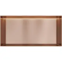 Hotbath &More BOX060FL inbouwnis 30x60x10cm zonder frame met verlichting geborsteld koper PVD