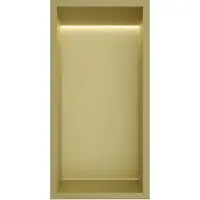 Hotbath &More inbouwnis met verlichting 30x15x10cm geborsteld messing PVD