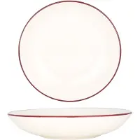 Bonna Diepbord linea burgundy porselein 23 cm (1000cc) set van 6