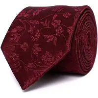 Tresanti DANTEA Silk tie with flowers Burgundy (TRTIIE353 - 602)