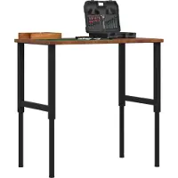 vidaXL Werkbank rechthoek 100x60x(71,5-98) cm eikenhout donkerbruin