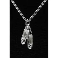 MOOYE ® - Collectie Zilveren Balletschoen ketting hanger - dubbel