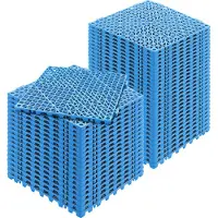Vevor in elkaar grijpende tegels 50 stuks vloertegels drainage vloertegels vloertegels 30 x 30 cm vierkante vloertegels voor buiten patio pvc vloertegels badkamer zwembad toilet blauw