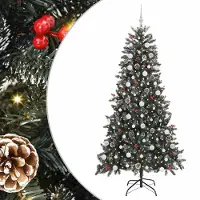 vidaXL Kunstkerstboom met 300 LED Groen 210 cm PVC en Plastic en Staal