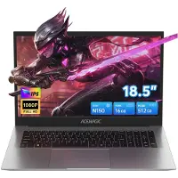 AceMagic -18,5 inch IPS Full HD Laptop-lntel N150 -tot 3,6 GHz-16GB DDR4 RAM 512 GB SSD -Windows 11 Pro-WiFi 5- BT5.0-Zilver