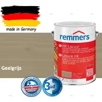 Remmers HK-Lazuur 3in1 Geelgrijs 2,5L – Premium Houtbeschermingsbeits voor Buiten – Oplosmiddelhoudend – UV- & Vochtwerend – Impregneer, Grondlaag & Beits in Eén