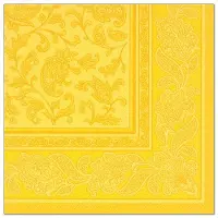 Papstar 50 Servetten ROYAL Collection 1/4 vouw 40 cm x 40 cm geel Ornaments