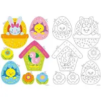 Vervaco - Borduurkaart kit - Pasen set van 2 - PN-0164201 - Borduren - Borduurpakket - Borduurpakket kind