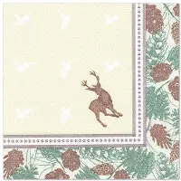Papstar 50 Servetten ROYAL Collection 1/4 vouw 40 cm x 40 cm Majestic Deer