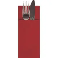 Papstar Bestekzakken "Airlaid", 5 x 100 st., B 85 x H 200 mm, 1/8 vouw, Airlaid, bordeaux