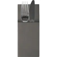 Papstar hygiënische servetzakjes Airlaid antraciet, 1/8 vouw, 24 x 10 cm, 4 x 100 stuks