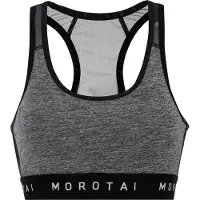 MOROTAI Sport bh 'Athletic' grijs gemêleerd / zwart / wit
