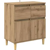 vidaXL Dressoir Artisan Eiken 60 x 35 x 70 cm Bewerkt hout