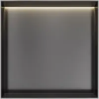 Hotbath &MORE Inbouwnis 30x30x10cm frameless + LED Geborsteld Gunmetal PVD