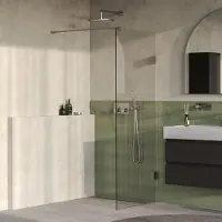Brauer Void Inloopdouche 80x200cm - Geborsteld RVS PVD - Veiligheidsglas - Douche, Douchewanden, Inloopdouche, Vaste Wand - 8720359357908