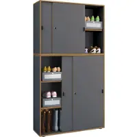 VCM Houten kantoorkast Dossierkast Kantoormeubilair Kast Salia 5-voudig breedte 100 cm schuifdeuren