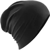 Beechfield Hemsedal Katoenen Slouch Beanie voor Volwassenen (Zwart)