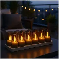 MMOBIEL Oplaadbare Waxinelichtjes LED Kaarsen met Afstandstandsbieding, Timer & Oplaadstation van - 12 Stuks Vlamloze Theelichtjes met USB voor Thuis, Tafel, Bruiloft & Kerstdecoratie