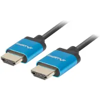 Lanberg HDMI-Kabel Lanberg V2.0 4K SLIM Zwart 1 m Zwart/Blauw