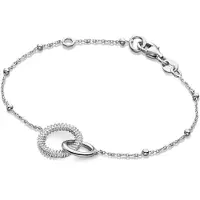 Glow 104.0694.17 Dames Armband Cirkels Zirkonia 15+2 cm Zilver