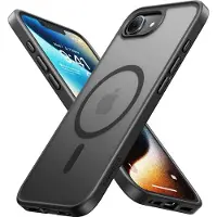 Torras Guardian Magnetic Hoesje Geschikt voor Apple iPhone 17e / 16e - Compatibel met MagSafe / Qi2 - Matte Beschermhoes - Back Cover met Magneet Zwart