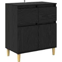 vidaXL Dressoir Zwart Eiken 60 x 35 x 70 cm Bewerkt hout