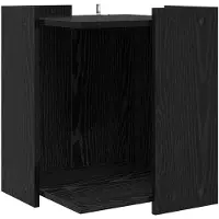 vidaXL Kattenbakomheining Zwart Eiken 42 x 42 x 51 cm Bewerkt hout