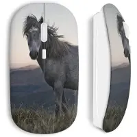 MANIACASE Draadloze Muis - Paard - Gras - USB WiFi - Compatibel met Mac en PC - Wit