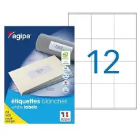 Agipa Universele etiketten, 70 x 67,7 mm, wit, rechthoekig